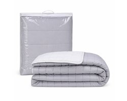 Luxe Bedsprei - Zomerdeken - Deken - Boutis - 180 x 240 cm - 1 persoon - Gematlasseerd - Effen - Grijs/Lichtgrijs