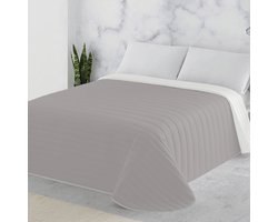 Luxe Bedsprei - Zomerdeken - Deken - Boutis - 240 x 270 cm - 2 personen - Gematlasseerd - Effen - Beige/Vanille