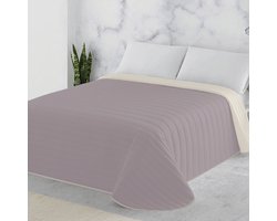 Luxe Bedsprei - Zomerdeken - Deken - Boutis - 240 x 270 cm - 2 personen - Gematlasseerd - Effen - Taupe/Codra