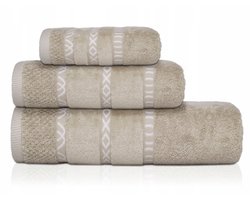 Luxe Beige Badhanddoek GINO 30x50 cm - 100% Katoen