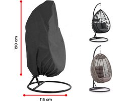 Luxe beschermhoes voor hangstoel met standaard | Egg chair cover | Waterdicht | 190 x Ø 115 cm