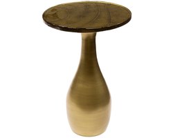 Luxe Bijzettafel Goud (30x30x50 cm) - Bijzettafetljes Woonkamer - Industriële Sidetable - Decoratie Salontafel - Antieke Ronde Tafelset - Salon Tafel Industrieel & Landelijk - Koffietafel