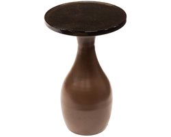 Luxe Bijzettafel Koper (30x30x50 cm) - Bijzettafetljes Woonkamer - Industriële Sidetable - Decoratie Salontafel - Antieke Ronde Tafelset - Salon Tafel Industrieel & Landelijk - Koffietafel