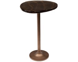 Luxe Bijzettafel Koper (38x33x60 cm) - Bijzettafetljes Woonkamer - Industriële Sidetable - Decoratie Salontafel - Antieke Ronde Tafelset - Salon Tafel Industrieel & Landelijk - Koffietafel