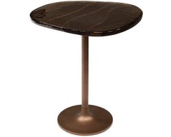 Luxe Bijzettafel Koper (50x42x55 cm) - Bijzettafetljes Woonkamer - Industriële Sidetable - Decoratie Salontafel - Antieke Ronde Tafelset - Salon Tafel Industrieel & Landelijk - Koffietafel