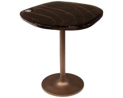 Luxe Bijzettafel Koper (53x42x50 cm) - Bijzettafetljes Woonkamer - Industriële Sidetable - Decoratie Salontafel - Antieke Ronde Tafelset - Salon Tafel Industrieel & Landelijk - Koffietafel