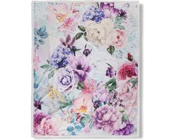 Luxe Bloemenprint Plaid 130x160 cm - Pastel Rozen en Pioenen - Polyester - Voor 1 Persoon - Descanso