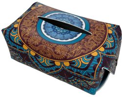 Luxe Bohemian Tissuebox Houder - Creatieve Lederen Tissuehouder - Waterdichte Decoratieve Servethouder voor Woonkamer, Badkamer en Auto - Modern Boho Design - b