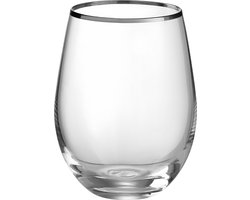 Luxe Bol Drinkglas Zilver set van 4