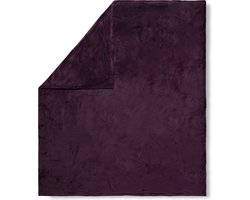 Luxe Bordeaux Polyvelvet Plaid 130x160 cm - Effen Design - Warm en Zacht - Oeko-Tex Gecertificeerd