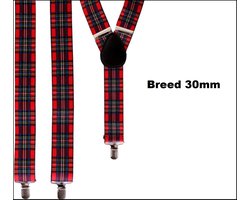 Luxe Bretel Schotse ruit - breed 30mm - Landen festival thema feest verjaardag schots