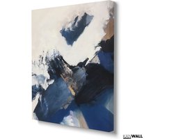 Luxe Canvas Schilderij Abstract Blue | 100x150 | Woonkamer | Slaapkamer | Kantoor | Muziek | Design | Art | Modern | ** 2CM DIK! **