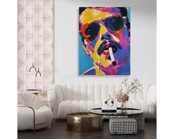 Luxe Canvas Schilderij Old School Mafia | 60x40 cm | Woonkamer | Slaapkamer | Kantoor | Muziek | Design | Art | Modern | ** 4CM DIK!