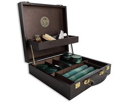 Luxe Collonil Since 1909 Schoenpoetskist – Exclusieve complete set samengesteld door vakmannen - Universeel, zwart, cognac, donkerbruin, middelbruin, - Houten kist