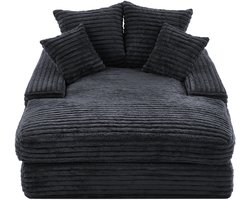 Luxe Cord Bank, modern design, 4 kussens, ultra zacht & multifunctionele slaapbank, zonder montage direct te gebruiken als bank of bed, ruimtebesparend voor woonkamer, appartement, grijs