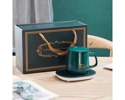 Luxe Cup Warmer Groen | Mug Warmer | Mok Verwarmer | Beker Verwarmer | Cadeauset | Inclusief Mok | Koffie | Thee | Cadeau Tip