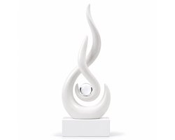 Luxe Decoratiebeeldje - Woonkamer Decoratie Voor Wijnkast En Entree - Witte Resin Kunstdecoratie - Moderne Tafeldecoratie Kantoor - Stijlvol Huisaccessoire - Minimalistisch Beeldje - Housewarming Cadeau