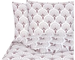 Luxe dekbedovertrek en kussenslopen 200x200cm Pauw patroon wit en bordeaux hotellinnen