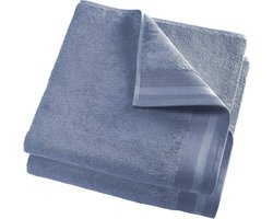 Luxe Douchehanddoeken - Badhanddoeken Katoen - Zelf Afdrogen - Hoog Absorptievermogen - 70x140 cm - Steenblauw