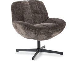 Luxe Draaifauteuil - Fauteuil - Fauteuils - Zetel - Relaxstoel - Bruin - Metaal - Stof - 72 cm