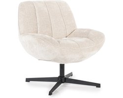 Luxe Draaifauteuil - Fauteuil - Fauteuils - Zetel - Relaxstoel - Wit - Metaal - Stof - 72 cm