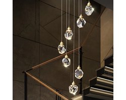 Luxe Dubbele Kristallen Gouden Hanglamp LED 2M Verstelbaar Intrekbaar Nordisch Hoge Zuiverheid Transparant K9 Hoogwaardig Kristaldruppel Goede Glans Plafondlamp Transformeer je Leefruimte Oase Elegantie & Veelzijdige Verlichting Lange Warm Lijnlicht