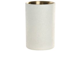 Luxe Dubbelwandige Wijnkoeler – RVS – Mat Wit / Goud – Ø12 cm x H18 cm