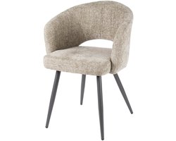 Luxe Eetkamerstoel met Armleuning Set van 2 - Eetkamer Stoelen - Industriële Stoel - Eetafelstoel / Keukenstoel - Eetgroep voor 2 personen - Eetstoelen 2 set - Eet Stoelen