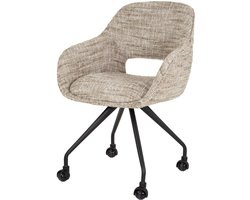 Luxe Eetkamerstoel met Armleuning Set van 2 - Eetkamer Stoelen - Industriële Stoel - Eettafelstoel / Keukenstoel - Eetgroep voor 2 personen - Eetstoelen 2 set - Eet Stoelen