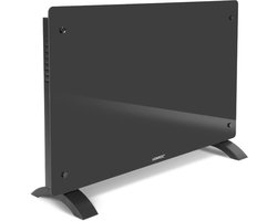 Luxe elektrische convectorkachel met glazen paneel - 2000W voor ruimtes tot 24m2 - Wifi bediening, instelbare thermostaat en timer - Grijs