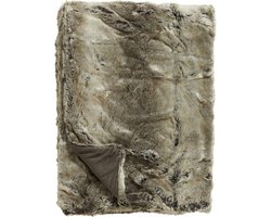 Luxe en Hoge Kwaliteit Bontplaid XXL Grijze Wolf - Woondeken - Bedsprei - (220x240cm)