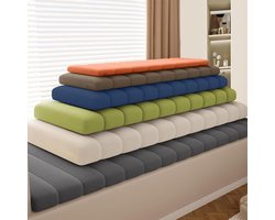 Luxe Flanellen Raamzitkussen voor Erkerbank - Antislip & Waterbestendig - Beige (90x60x6,5 cm)