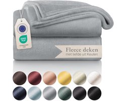 Luxe Fleece Dekbed - Zacht Microfibre Plaid voor Bank of Bed - 220 x 240 cm - Grijs