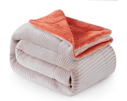 Luxe Fleece deken - Plaid XL 240x220cm - Triple Layer - Dubbelzijdig New Terra