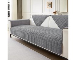 Luxe Fluwelen Bankhoes met Antislip – Dikke Beschermhoes voor Hoekbank & 1-4-Zits Sofa – Huisdiervriendelijk & Warm – Grijs (150×70×1 cm)