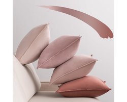 Luxe fluwelen kussenhoezen - set van 4 - kleurverloop - 45x45 cm