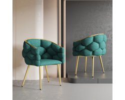 Luxe fluwelen stoelen 1 stoel - woonkamerstoelen, eetkamerstoelen, make-up stoelen, moderne mode-stijl stoelen - vergulde ijzeren poten - bubble stoelen - donkergroen