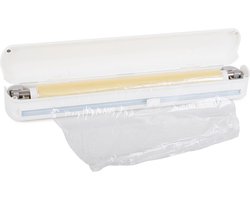 Luxe Folie Dispenser - Wit - Keukendispenser - RVS - Aluminiumfolie Dispenser - Keuken - Rolhouder - Aluminiumfolie Houder - Huishoudfolie Houder - Foliesnijder