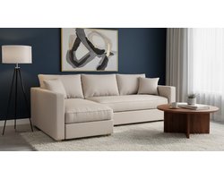 Luxe Friheten Hoesbank Overtrek – Polyester Beige, Rechts Lang – Perfecte Pasvorm, Duurzaam & Beschermend, Geschikt voor IKEA Friheten Slaapbank House&Garden
