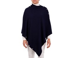 Luxe Gebreide Poncho Dames Kasjmier Mix - Merino Wol Sjaal