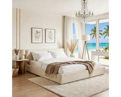 Luxe Gestoffeerd Twee 180x200 cm - Modern Design, Verstelbare Vloer, Inclusief Lattenbodem - Comfortabel en Robuust Bed voor Slaapkamer Casa Serena