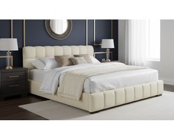 Luxe Gestoffeerd Tweepersoonsbed Bubble Dream 140x200 cm – Modern Linnen Bedframe met Verzonken Matrasontwerp, Zachte Rugleuning & Stevige Lattenbodem – Ademend & Duurzaam – – Zonder Matras – Medahomestore