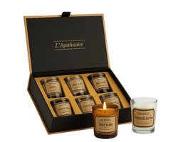 Luxe Geurkaarsen Geschenkset – Set van 6 Sfeerkaarsen in Cadeaubox – Aroma’s van Vanille, Roos & Musk – Perfect Cadeau voor Vrouwen – Beige