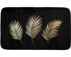 Luxe Goud Zwarte Douchemat 70x45 cm - Sneldrogend Badmat met Antislip