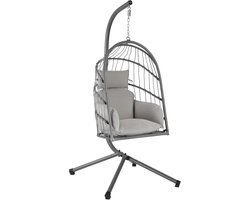 Luxe Grijze Hangstoel met Frame voor Binnen en Buiten
