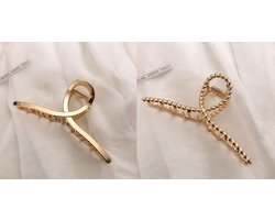 Luxe Haarklemmen | Cadeau | Goud | Voordeelset | Metalen Constructie | Haaraccessoires | Zomer Accessoires | Haarklem | Haarclip | Goud | 2stuks