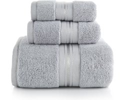 Luxe handdoeken – 3-delige set handdoek - hotelkwaliteit - grijs - 33 x 74 - 70 x 140 cm - 100 x 180 cm -  badlaken - strandlaken - zachte kwaliteit - gastendoek - handdoek