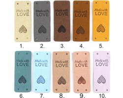 Luxe Handgemaakte Labels - Naaien - Haken - DIY - Hobby - Accessoires - Tags - Breien - Cadeau - Made With Love - 20 Stk