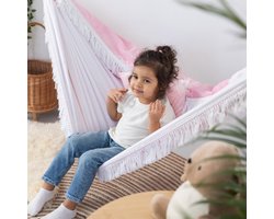 Luxe Hangmat -Roze met franjes - Pink Cloud Pink Cloud