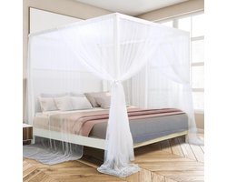 Luxe Hemelbed Gordijnen met 4 Openingen - Muskietnet en Slaapkamer Decoratie